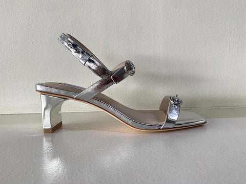 Silver Leather Heel