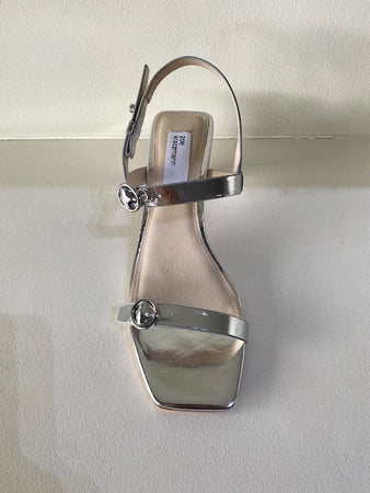 Silver Leather Heel