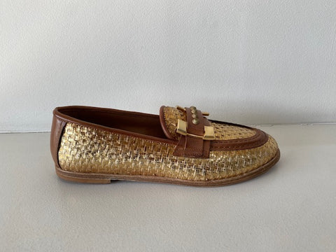 Gold Leather Loafer