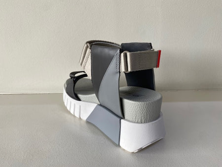 Grey Leather Mix Sandal