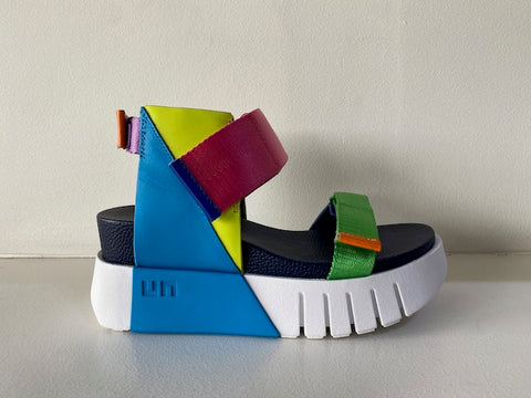 Fluro Leather Mix Sandal