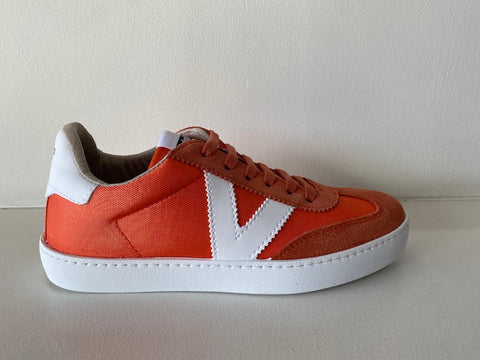 Orange Leather Nylon Sneaker