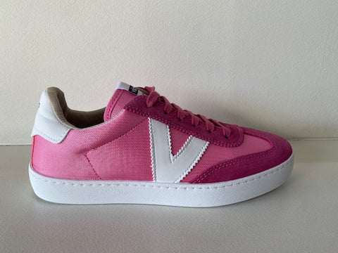 Pink Leather Nylon Sneaker