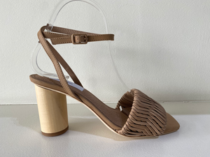 Bask Camel Leather Strappy Heel