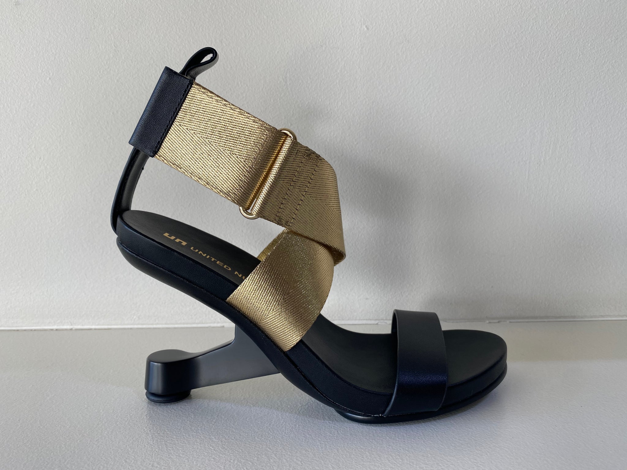 Eamz IX Black Gold Leather Heel