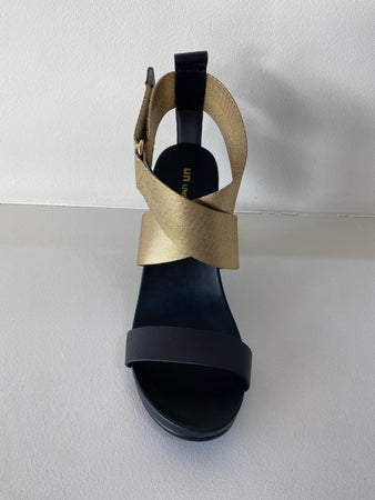 Eamz IX Black Gold Leather Heel