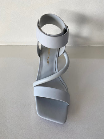 UN Sandal Mid Light Grey Leather Heel