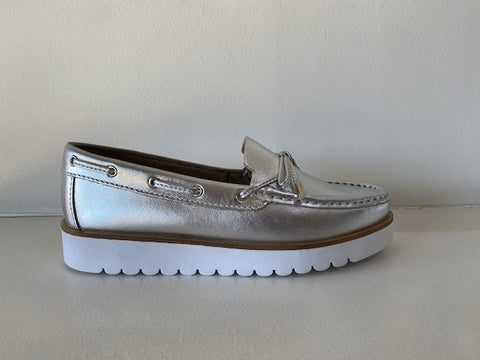 Silver Leather Loafer