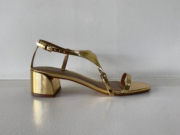 Gold Strappy Heeled Sandal