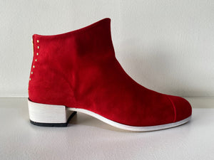 Beau5 Red Suede Ankle Boot