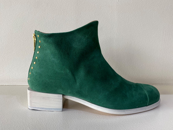 Beau5 Green Suede Ankle Boot