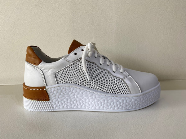 White Tan Leather Sneaker