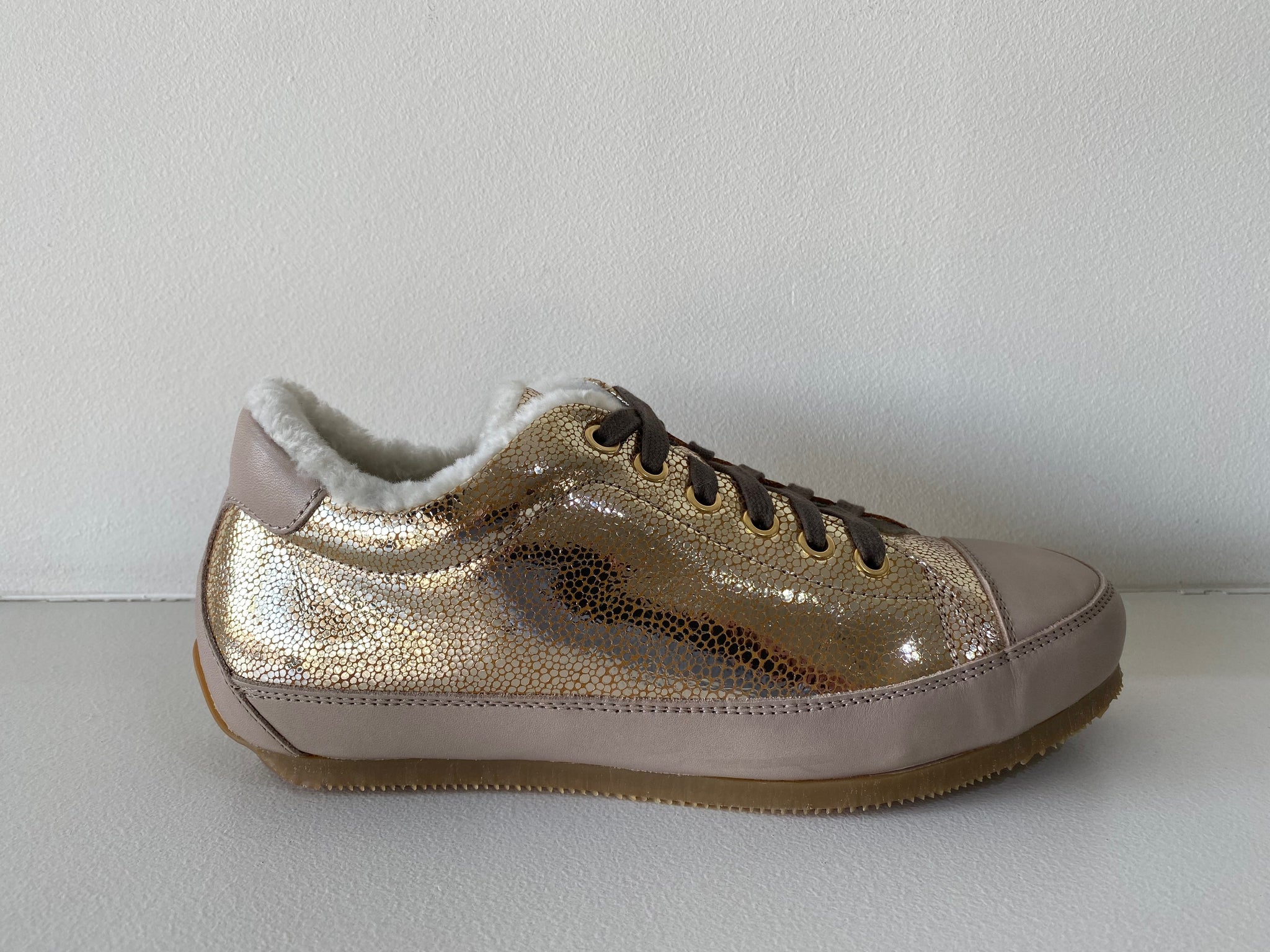 Gold Metalic Leather Sneaker