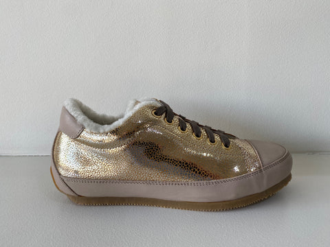 Gold Metalic Leather Sneaker