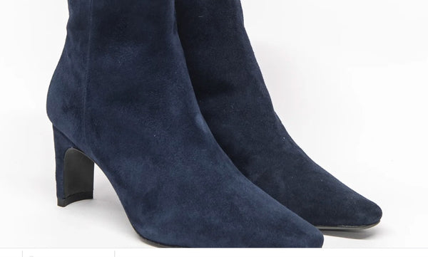 Rough Navy Suede Ankle Boot